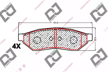 Комплект тормозных колодок DJ PARTS BP1625